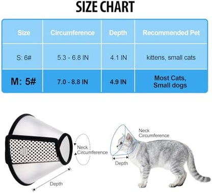Depets Adjustable Recovery Pet Cone E-Collar for Cats Puppy Rabbit, Plastic Elizabeth Protective Collar Wound Healing Practical Neck Cover, Neck Girth 8.1 in - Image 3