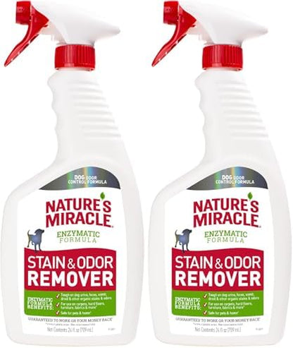 Nature's Miracle Dog Stain and Odor Remover,Everyday Mess Enzymatic Formula,24 fl oz,(Pack of 2) by NaturesMiracle