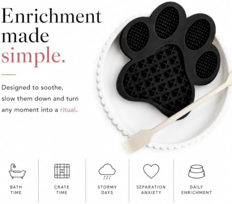 Calm Lick Mat for Dogs-Slow Feeder Silicone Mat (Black) - Image 2