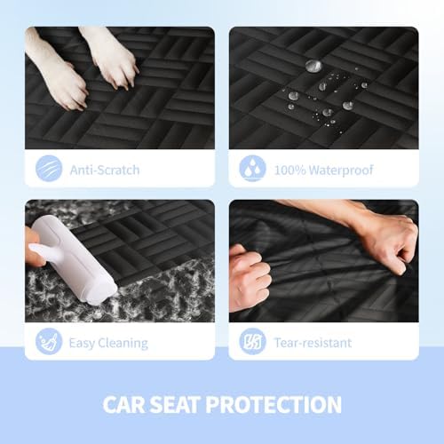 Dog Car Seat Cover for Back Seat, Hard Bottom Back Seat Extender for Dogs - Image 3