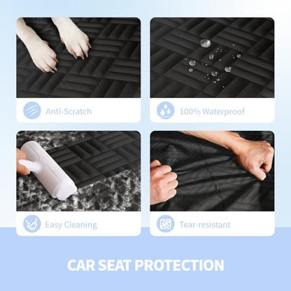 Dog Car Seat Cover for Back Seat, Hard Bottom Back Seat Extender for Dogs - Image 3