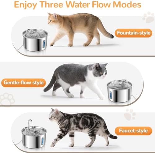 Stainless Steel Cat Water Fountain, 135oz/4L, 12 Filters - Image 4