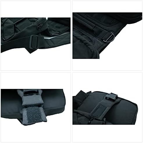 Lovelonglong Medium Large Dog Backpack, Outdoor Hound Saddle Bag with Side Pockets, Adjustable Tactical Pack for Hiking Travel Camping Training Black M - Image 4
