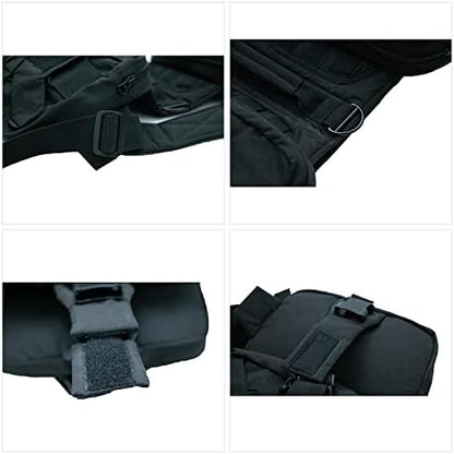 Lovelonglong Medium Large Dog Backpack, Outdoor Hound Saddle Bag with Side Pockets, Adjustable Tactical Pack for Hiking Travel Camping Training Black M - Image 4