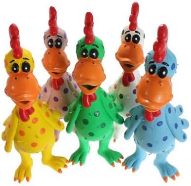 Multipet Latex Chicken Globken Dog Toy Assorted Size:Pack of 2 by Multipet