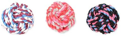 Mammoth Flossy Chews Monkey Fist Ball, Premium Cotton-Poly Rope Ball Dog Toy for Small to Medium Dogs, Large 4.75", Assorted Colors - Image 4