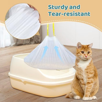 20 Count Cat Litter Liners Large, Drawstring Extra Large Pet Cat Pan Liners Extra-Thick Kitty Litter Box Bag- (medium 31" x 18") - Image 4
