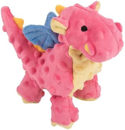 goDog Bubble Plush Dragons Squeaky Dog Toy, Chew Guard Technology - Coral, Small by goDog