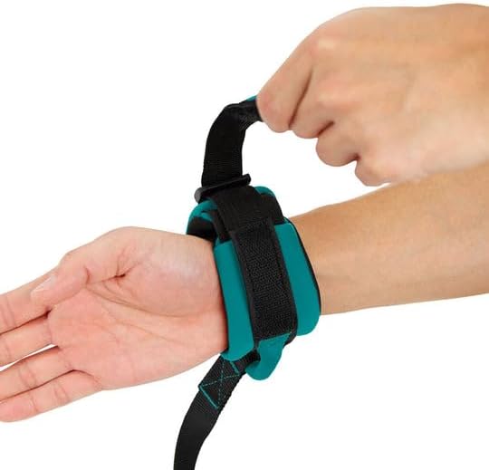 Gooby Neoprene Wrist Band Sport Leash - Turquoise, 6 FT - Comfortable Hands Free Leash with Elastic Band for Small, Medium and Large Dogs