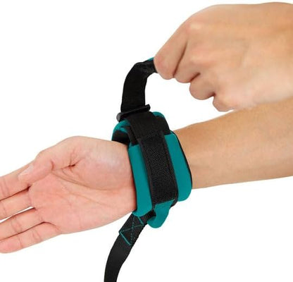 Gooby Neoprene Wrist Band Sport Leash - Turquoise, 6 FT - Comfortable Hands Free Leash with Elastic Band for Small, Medium and Large Dogs