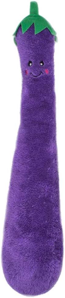 ZippyPaws Jigglerz - Dog Squeaky Toys to Keep Them Busy, Funny Food Plush for Small, Medium, & Large Dogs, Cute Stuffed Puppy Toy, Pet Products, Gift for All Breeds, Interactive Squeaker - Eggplant