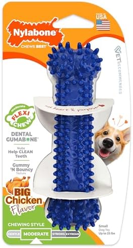 Nylabone Flexi Chew Dental Gumabone Dog Chew Toy, Chicken Flavor, Small by Nylabone