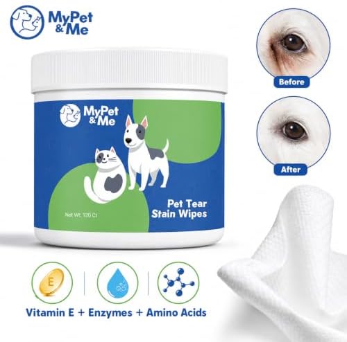 My Pet & Me Dog Eye Wipes – 120 Ct Eye Wipes for Dogs & Cats | Tear Stain Remover for Discharge & Crust | Fragrance-Free, Alcohol-Free with Vitamin E | Hypoallergenic Unscented No-Rinse Pads - Image 2