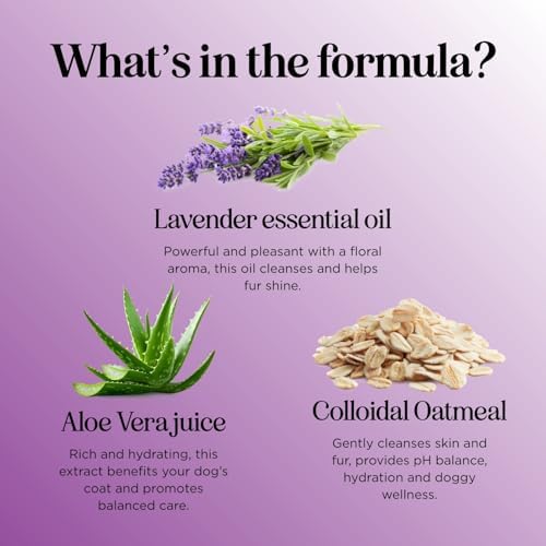 Moisturizing Oatmeal Dog Shampoo for Dry Skin - Calming Lavender Dog Shampoo with Aloe Colloidal Oatmeal and Jojoba Oil for Clean Coat & Skin Relief - Sulfate Paraben Phthalate & Dye Free (8 Fl Oz) - Image 5