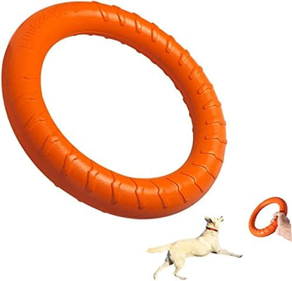 Dog Flying Disc Dog Chew Toy,Dog Toys for Aggressive Chewers Floating Dog Ring/Fetch Toys for Medium/Large Breeds Interactive Dog Pool Float Durable Toy for Training and Teeth Cleaning,28cm by DLDER
