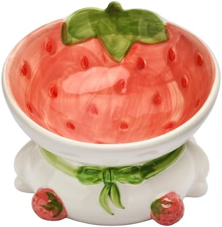 Ceramic Raised Cat Bowl for Indoor Cats,Elevated Cat Food Bowls Whisker Friendly,Anti Vomiting & Protect Pet's Spine,Cute Tilted Dish for Flat Faced Kitten (Orange Shaped) - Image 5