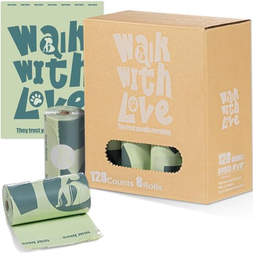 Dog Poop Bags, Leak Proof and Landfill Friendly Waste Bags,128 Bags by Komashr