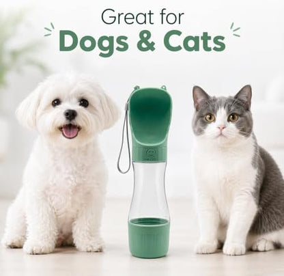 Portable Dog Water Bottle, Leak-Proof Pet Water Dispenser with Food Container, Travel Water Bottle for Dogs, Walking, Hiking & Outdoor Adventures - Image 2