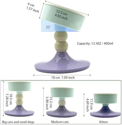 Elevated Cat Bowls, Slanted Ceramic Cat Bowl for Indoor Cats - Image 2