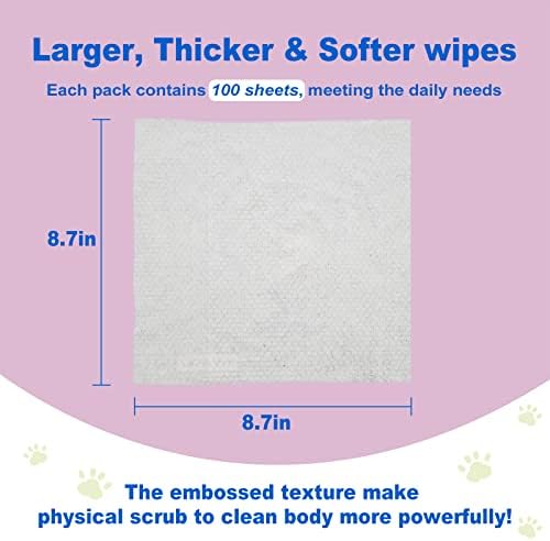 DR.EASY Odor Remover Pet Grooming Wipes 100Ct Lavender Plant Based Ingredients for Paws,Body,Nose &Bum Cleaning,Remove Dirt,Dander & Excess Hair with Soft and Thick Wipes,No Artificial Fragrance - Image 2
