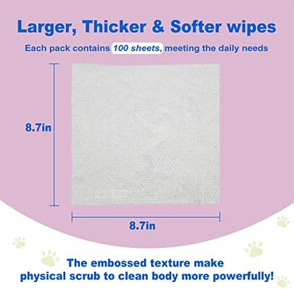 DR.EASY Odor Remover Pet Grooming Wipes 100Ct Lavender Plant Based Ingredients for Paws,Body,Nose &Bum Cleaning,Remove Dirt,Dander & Excess Hair with Soft and Thick Wipes,No Artificial Fragrance - Image 2