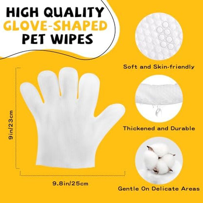 Pet Glove Wipes for Dogs & Cats, Hypoallergenic Large Size 9 x 9.8 inch - Image 5