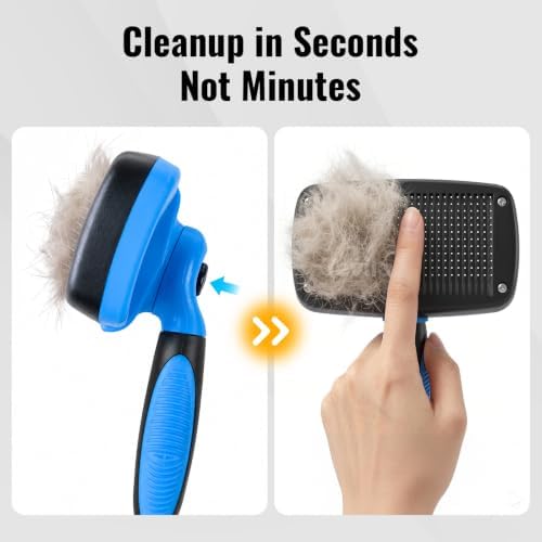 Self-Cleaning Dog Brush for Shedding, Slicker Brush & Grooming Tool - Image 3