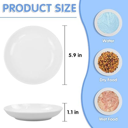 6 Pack Cat Food Bowl, Ceramic Cat Bowls, Anti Whisker Fatigue Cats Bowl Set - Image 2