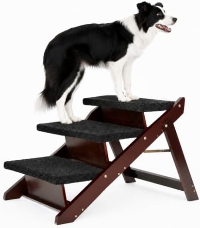 Wooden Dog Stairs & Ramp for Small Medium Dogs & Cats (Brown) by Unknown