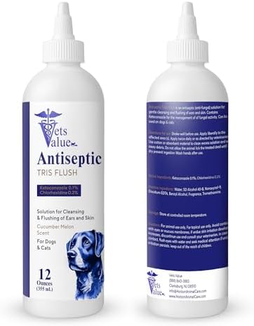Vets Value Tris Flush Ear Cleaner for Dogs & Cats – 8oz Alcohol-Free, Non-Stinging Veterinary Ear Wash – Supports Routine Ear Hygiene, Odor Control, Gentle Formula – Made in USA - Image 4