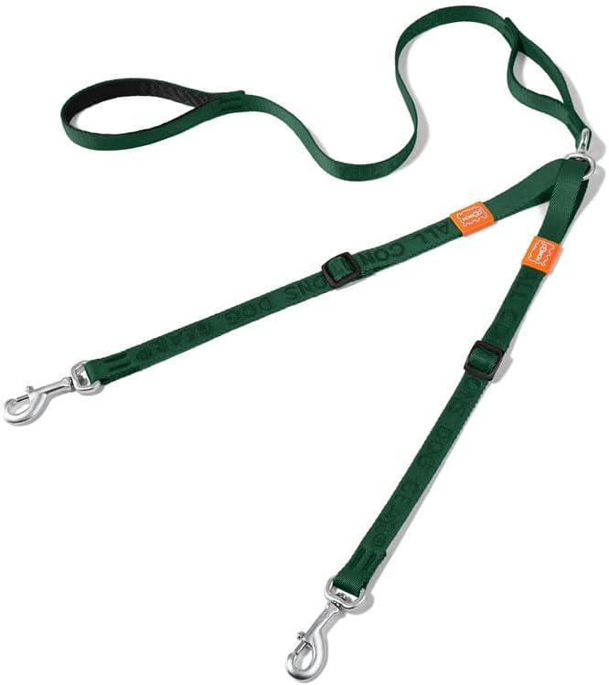 HOWGO Double Dog Leash,Tangle-Free 360 Swivel(Green, Pro M-L w.Handle) by HOWGO