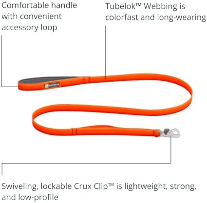 Ruffwear, Front Range Dog Leash, 5 ft Lead, Blaze Orange - Image 2