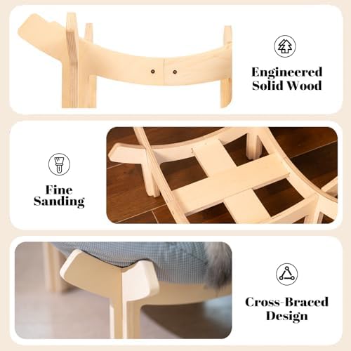 CHEERHOME PETS Elevated Cat Bed for Indoor Cats Couch Sofa Flower - Image 6