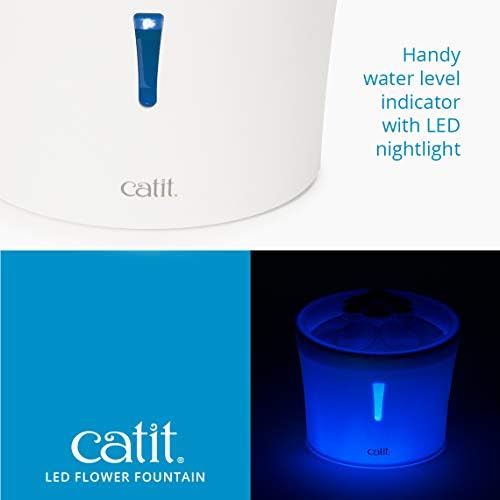 Catit LED Flower Fountain with Triple Action Filter, 3 L, Blue - Image 3