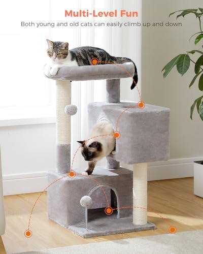 Small Cat Tree for Kittens, 32 in Cat Tower with 2 Cozy Condos - Image 6