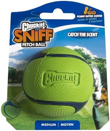 Chuckit! Sniff Ball Dog Toy, Peanut Butter Scented, Medium, 1 Pack by Chuckit