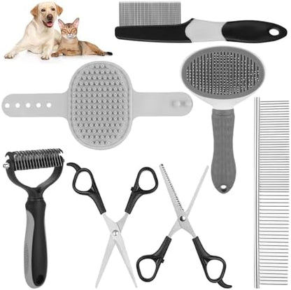 Pet Grooming Kit – Shedding Slicker Brush & Bath Massage Tool for Dogs, Cats, Puppies & Rabbits | Gentle, Easy-Clean Design for Healthy Coats & Relaxing Grooming by Aiolpy