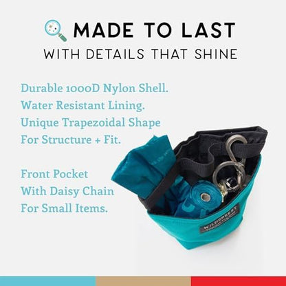 Wildebeest Dog Treat Pouch, Dog Treat Bag, Dog Training Treat Pouch, Dog Travel Bag, Pet Treat Pouch, Magnetic Closure, 2 Water-Resistant Compartments, Detachable Waist Strap & Belt Clip (Turquoise) - Image 5
