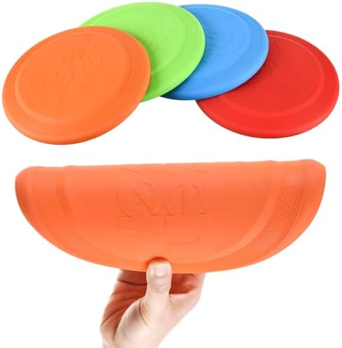 Dog Flying Disc - Durable Rubber Dog Toy for Fetch - Interactive Lightweight Flyer Dog Toys for Outdoor Playtime - Safer Disc for Healthy Activity - for Small/Medium Dogs - Image 6