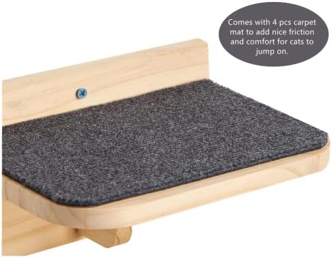 SHENGOCASE 9.8" x 7.1" Solid Wood Wall Mounted Large Cat Step, Cat Wall Furniture, Shelves Stairs Perch - Image 4