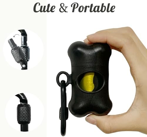 Bone Shaped Dog Waste Bag Dispenser with Leakproof Bags, 2 Holders, 30 Bags, Black - Image 2