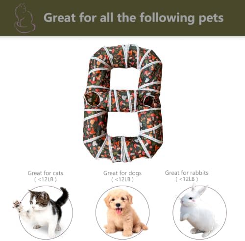 8-Shaped Cat Tunnel Toy Interactive Foldable Playhouse Maze Toys for Cats, Kittens, Rabbits & Small Pets with Playing Balls Collapsible Play Tube for Indoor Fun & Exercise (Brown) - Image 3
