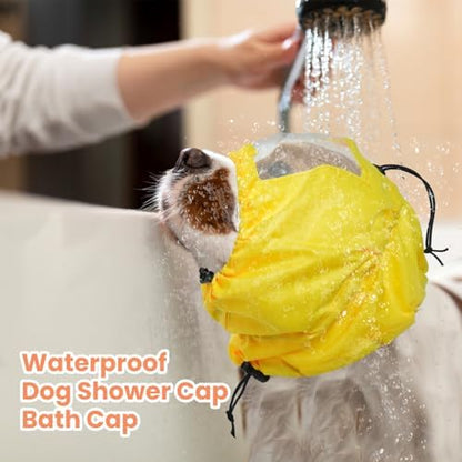 Nanaki Adjustable Shower Caps for Dogs Ears Dog Ear Covers for Bath, Shower Cap Reusable Waterproof Ear Covers for Dogs, Dog Ear Protection for Bath Dog Bath Ear Protection Bathing Grooming Swimming - Image 2