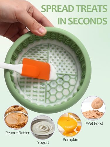 Dog Lick Bowl for Large Dogs, Lick Mat, Slow Feeder Lick Bowl with Brush and Scraper,Strong Suction, Freeze Licking Bowl for Anxiety Relief, Enrichment & Distraction, Dishwasher Safe 7.6 * 3.5 inch - Image 4