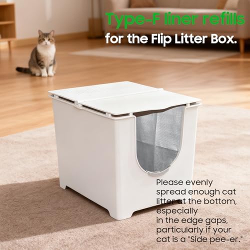 2 Pack Litter Box Liners F Compatible with Flip Litter Box Liner Type F, Reusable Liner Type-F with Carrying Handles - Image 3
