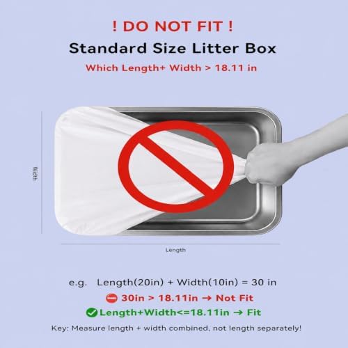 120 Count Pre-Seperated Self-Cleaning Cat Litter Box Liners Bag, Compatible with MW-SC01/SC02/SC09/LR01/LB02, Thick Heavy Duty Drawstring Replacement Cat Litter Box Liners-18"x 12.6" - Image 2