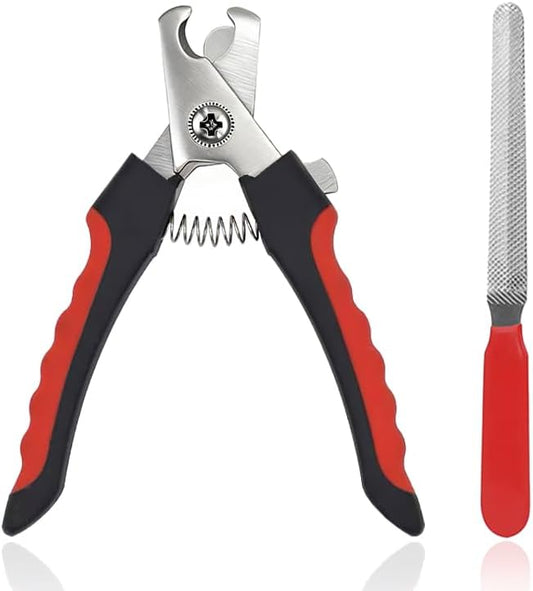 Dog Nail Clippers and Trimmers with Safety Guard — Sharp & Queit Dog Toenail Clippers for Large & Small Dogs with Free Nail File