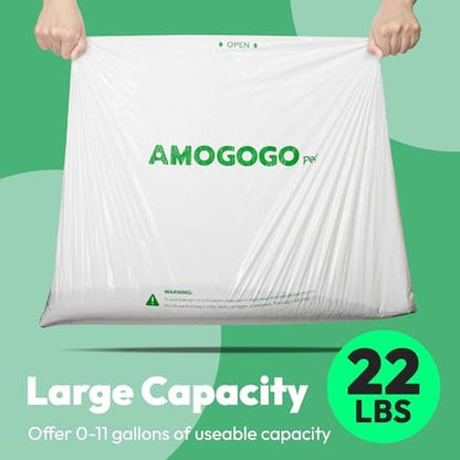 50 Pcs Waste Bags, Compatible with Litter Robot 4/5/3, Heavy Duty Cat Litter Trash Bags, Waterproof, White Replacement Litter Bags, 26.4" x 21.9" - Image 3