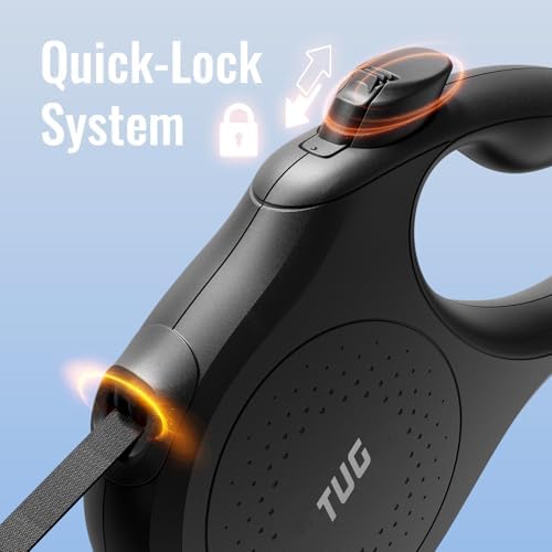 TUG Quest Retractable Dog Leash | 360° Tangle-Free | 16 ft Tape (S, Black) - Image 3