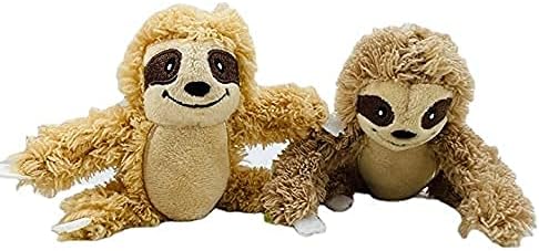 Glow Pups Hide and Seek Dog Toy, Interactive Burrow Dog Toy with Squeaker, Plush Sloth in Tree Trunk, Promotes Mental Stimulation, Easy to Clean, Small 8 x 5.5 inches, Brown (Small Sloth Tree)
